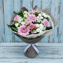 Букет цветов из:  Герберы, Альстромерии и Хризантемы #REPLACE_PRED# Дрезне