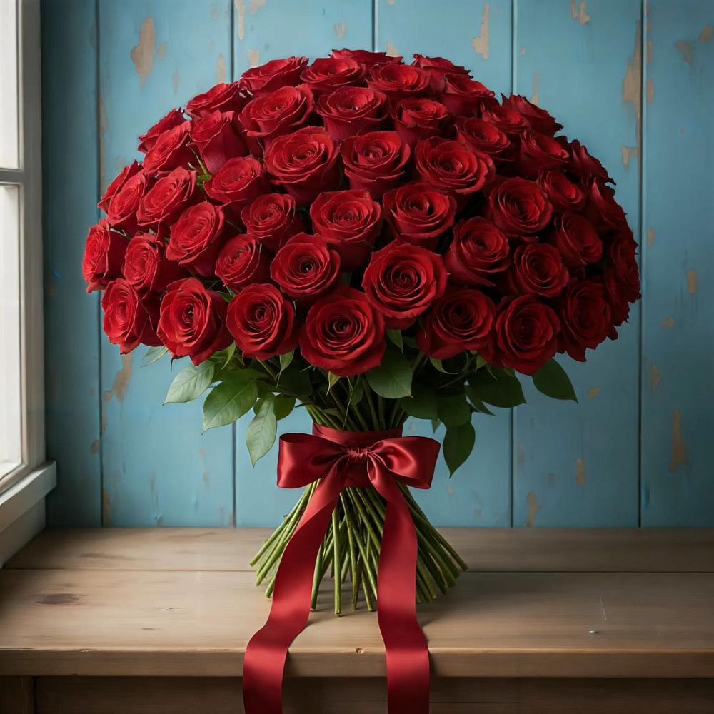 Букет Красные розы Блэк Меджик в Дрезне