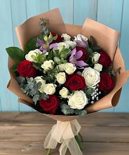 Букет цветов из:  Розы и Альстромерии в Дрезне