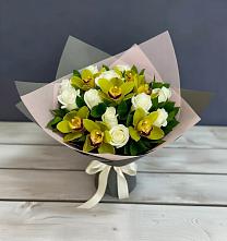 Букет цветов из:  Орхидеи и Розы в Дрезне