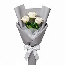 Букет 3 белые розы в Дрезне