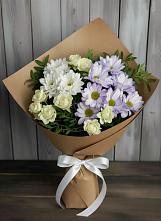 Букет цветов из:  Хризантемы и Розы в Дрезне