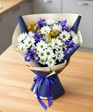 Букет цветов из:  Розы, Ирисы и Хризантемы #REPLACE_PRED# Дрезне