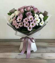 Букет цветов из:  Хризантемы и Розы в Дрезне