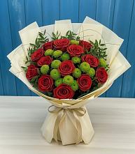 Букет цветов из:  Розы и Хризантемы #REPLACE_PRED# Дрезне