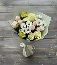 Букет цветов из:  Альстромерии, Розы и Хризантемы в Дрезне
