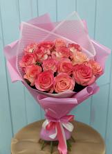Букет 15 Розовых роз Равель в Дрезне