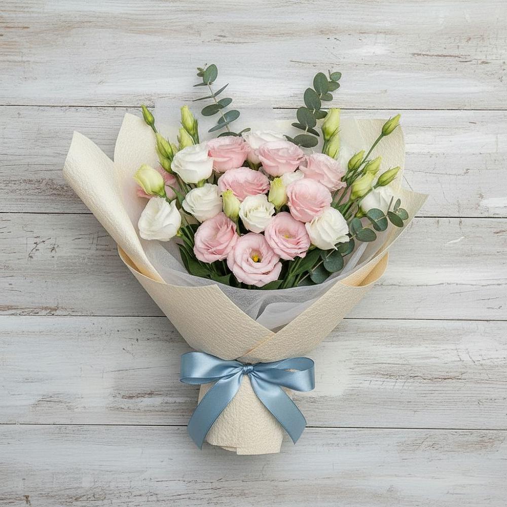 Букет цветов из: Лизиантусы в Дрезне